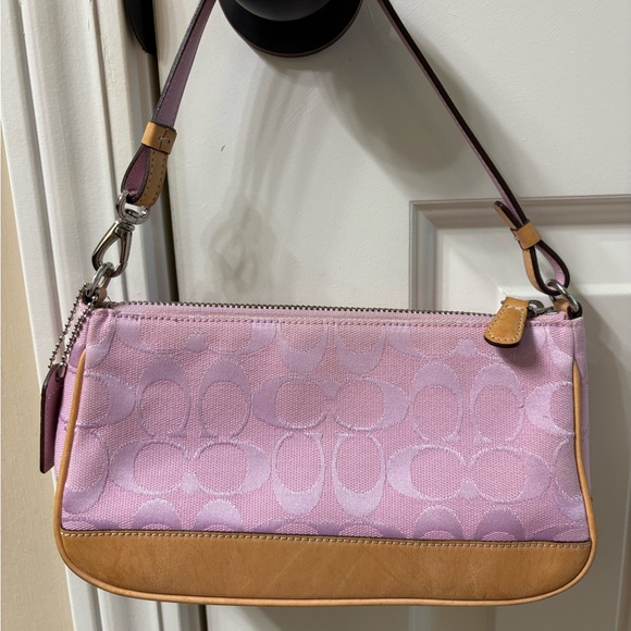Coach Pink and Tan Shoulder Bag - Picture 1 of 2